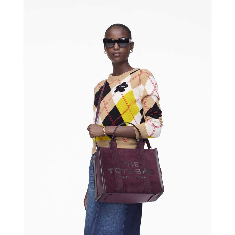 MARC JACOBS The Suede Leather Blocked Medium Tote Bag image number 1